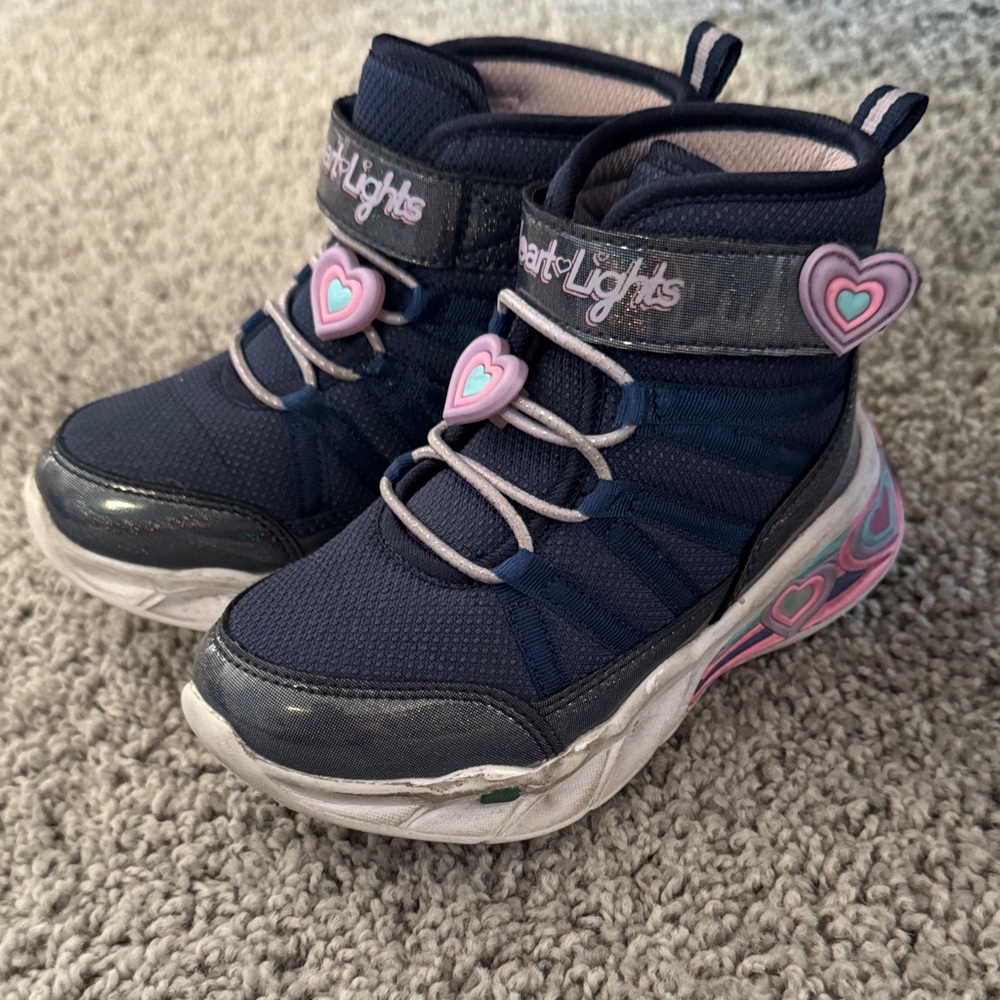 Skechers Navy and Pink Light-Up Kids Sneakers